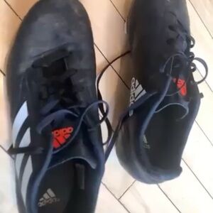 Adidas Men's Black and White Soccer Shoes